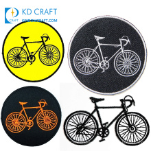 Free sample custom reflective jacquard label outdoor cycling mountain bike woven badge garment embroidered bicycle patches